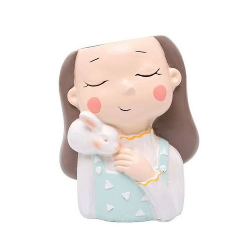 دختر و خرگوش روی شانه
